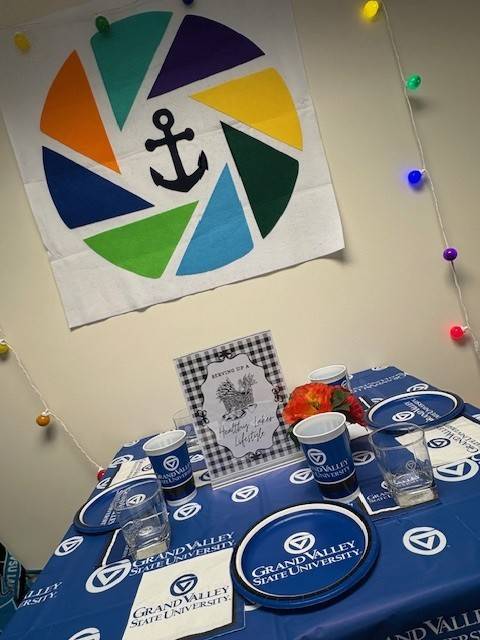 CHWB Homecoming decorations, close up of swag table